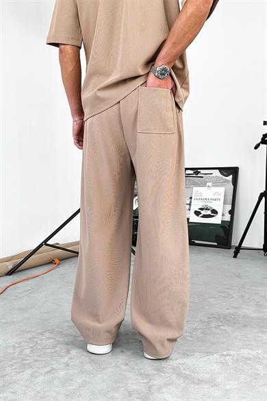 Kahverengi İnce Fitilli Baggy Pantolon