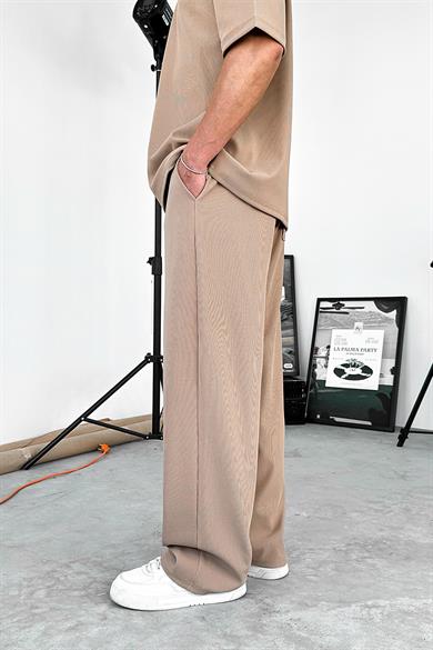 Kahverengi İnce Fitilli Baggy Pantolon