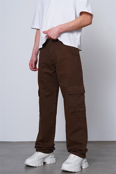 Kahverengi Kargo Cepli V7 DL Baggy Pantolon