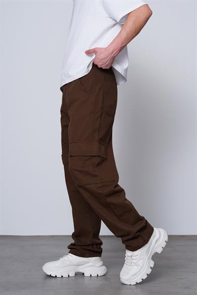 Kahverengi Kargo Cepli V7 DL Baggy Pantolon
