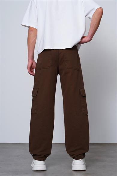 Kahverengi Kargo Cepli V7 DL Baggy Pantolon
