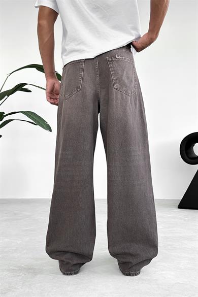 Kahverengi Kemerli Basic Ekstra Bol Baggy Pantolon