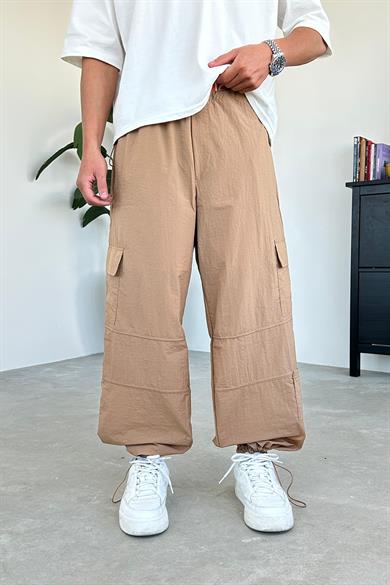 Kahverengi Paraşüt Kargo BDG Ayarlanabilir Paça Baggy Pantolon