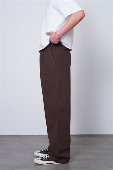 Kahverengi Pile Detay 005 GO Gabardin Pantolon