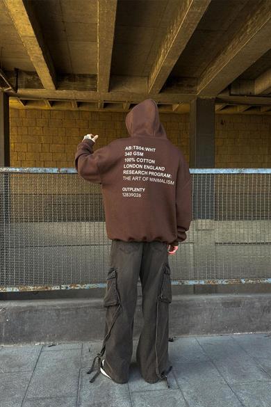 Kahverengi Plenty HAFKA PREMİUM 3 İplik Şardonlu Oversize Sweatshirt
