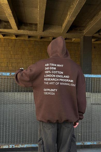 Kahverengi Plenty HAFKA PREMİUM 3 İplik Şardonlu Oversize Sweatshirt
