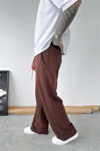 Kahverengi Premium Patch Detaylı Baggy Eşofman