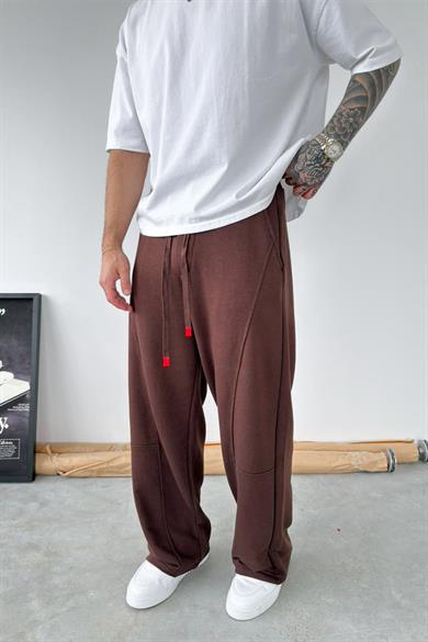 Kahverengi Premium Patch Detaylı Baggy Eşofman