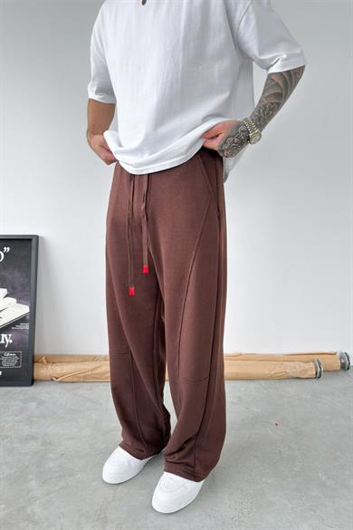 Kahverengi Premium Patch Detaylı Baggy Eşofman