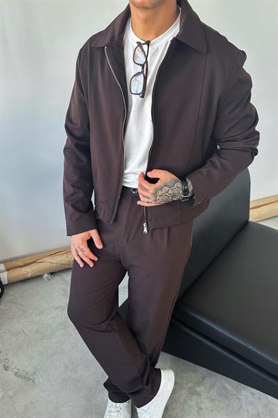 Kahverengi Premium Relaxed Fit Boxy Ceket