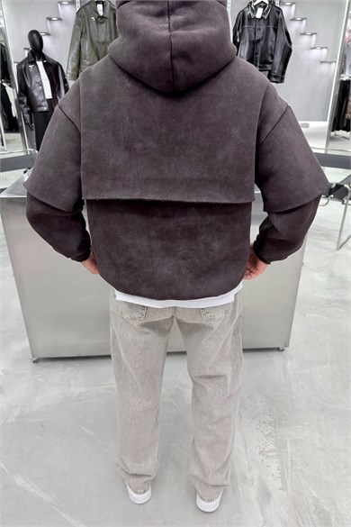 Kahverengi Ravege Studio Yıkamalı Oversize Sweatshirt