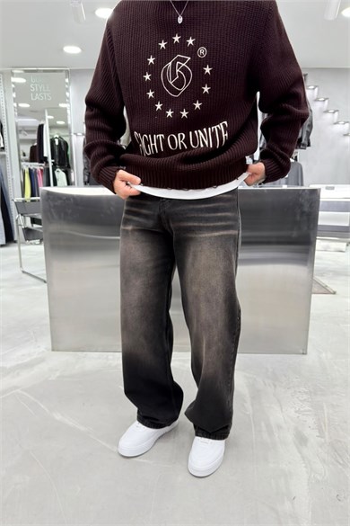 Kahverengi Soft Degrade Basic Baggy Pantolon