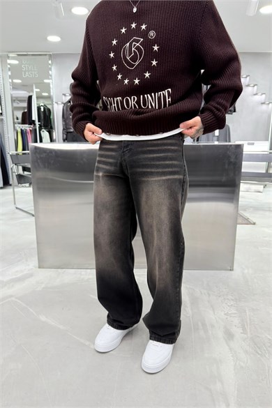 Kahverengi Soft Degrade Basic Baggy Pantolon