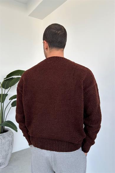 Kahverengi Soft Relaxed Triko Kazak