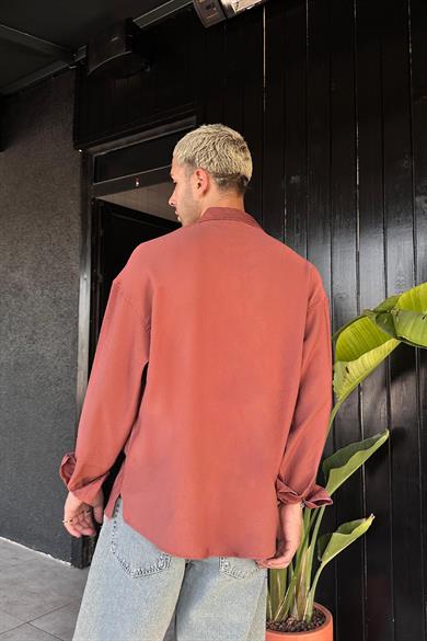 Kiremit Tensel GO Oversize Gömlek