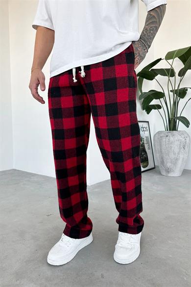 Kırmızı Siyah Kareli Unisex Relaxed Pijama