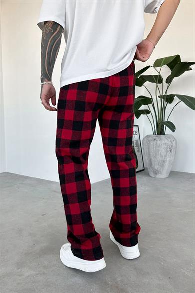 Kırmızı Siyah Kareli Unisex Relaxed Pijama