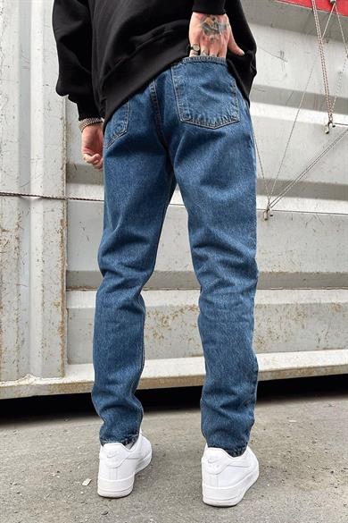 Koyu Eskitme Dokulu Mavi D1508 Regular Fit Jean