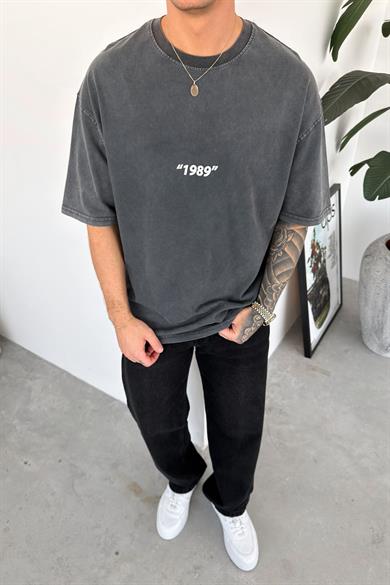 Koyu Gri 1989 Always Oversize Tişört