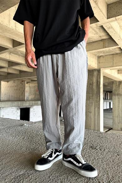 Koyu Gri Açık Gri GRJ Paraşüt Relaxed Fit Pantolon