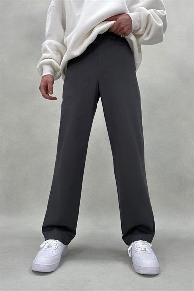 Koyu Gri Basic Beli Lastikli GD Baggy Pantolon
