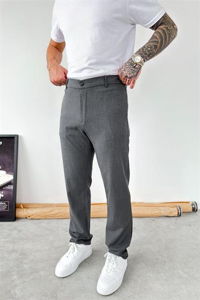 Koyu Gri Basic Regular Kumaş Pantolon
