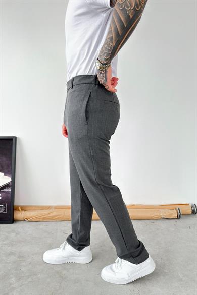 Koyu Gri Basic Regular Kumaş Pantolon