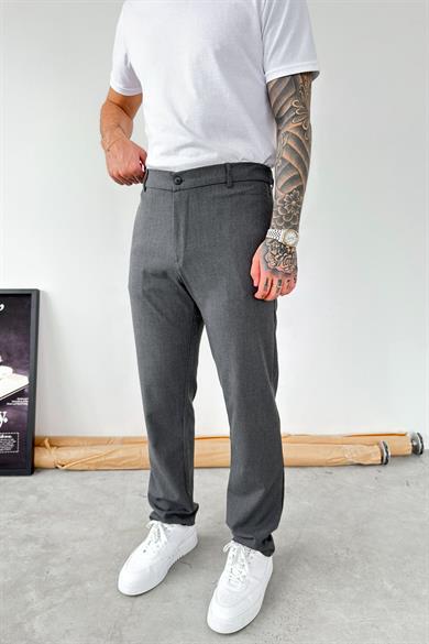 Koyu Gri Basic Regular Kumaş Pantolon