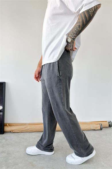 Koyu Gri Basic Yıkamalı Baggy Eşofman