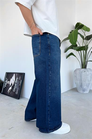 Koyu Mavi Basic Ekstra Bol Baggy Pantolon