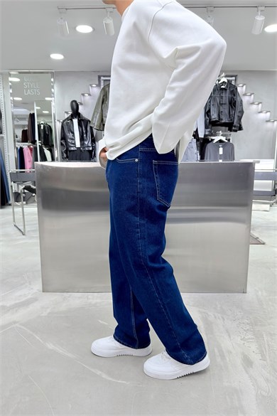 Koyu Mavi Basic Premium Baggy Pantolon