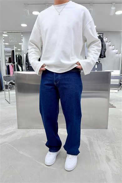 Koyu Mavi Basic Premium Baggy Pantolon
