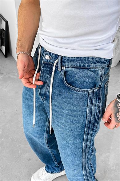 Koyu Mavi Beli Ayarlanabilir Premium Regular Pantolon