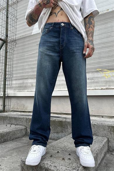 Koyu Mavi Eskitme Koyu Mavi GD 37 Baggy Pantolon