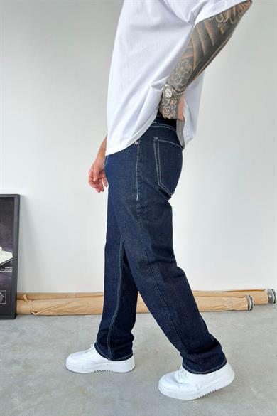 Koyu Mavi Soft Degrade Baggy Pantolon