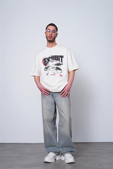 Krem Açık Krem Exhibit PM Oversize Tişört