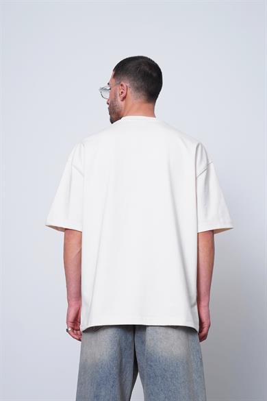 Krem Açık Krem Exhibit PM Oversize Tişört