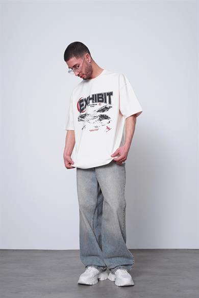 Krem Açık Krem Exhibit PM Oversize Tişört