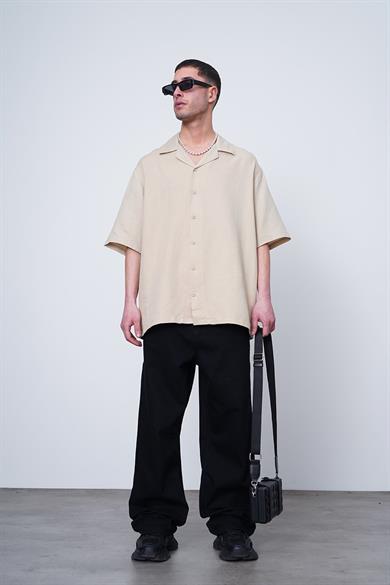 Krem Antik Kabartma Detay CH Oversize Gömlek