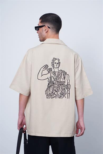 Krem Antik Kabartma Detay CH Oversize Gömlek