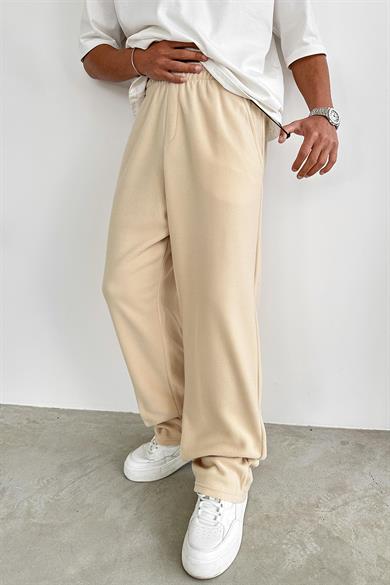 Krem Basic Polar Kumaş Baggy Eşofman