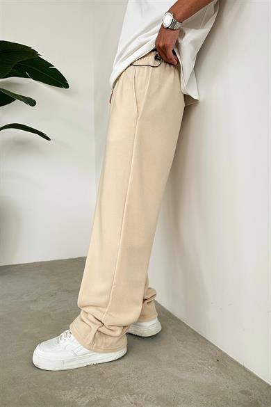 Krem Basic Polar Kumaş Baggy Eşofman