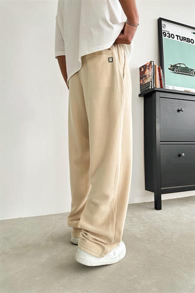 Krem Basic Polar Kumaş Baggy Eşofman