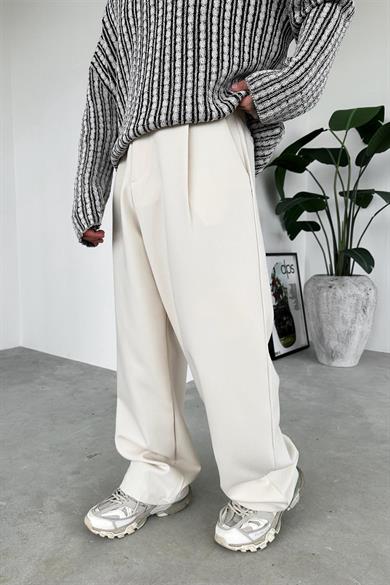 Krem Basic Premium Kumaş Pantolon
