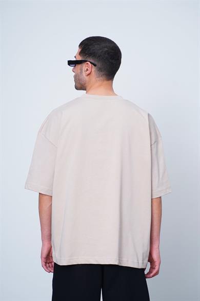 Krem Beyaz Basic OUTPLENTY PREMİUM Oversize Tişört