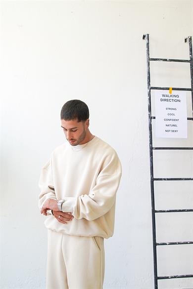 Krem Cozy Basic Oversize Sweat