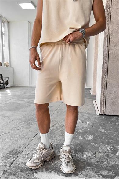 Krem Cozy Premium Basic Şort