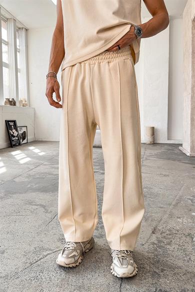 Krem Cozy Premium Çımalı Baggy Eşofman