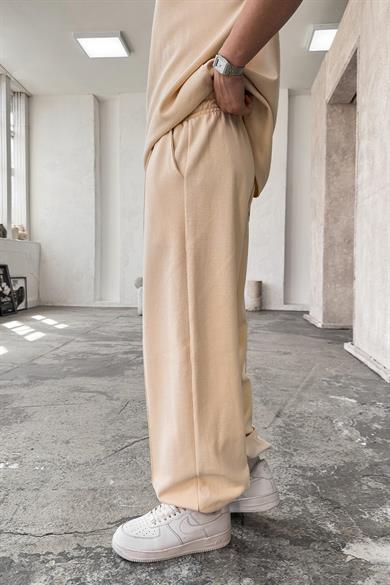 Krem Cozy Premium Çımalı Paça Lastik Eşofman