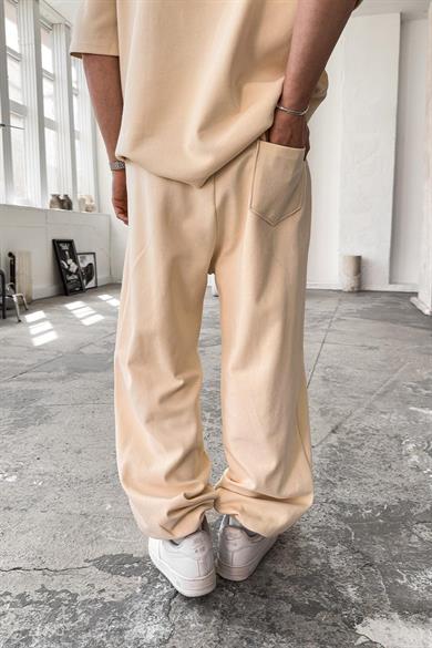 Krem Cozy Premium Çımalı Paça Lastik Eşofman